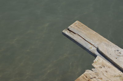 High angle view of pier on lake