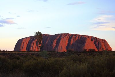 Scenic view of landscape against cloudy sky