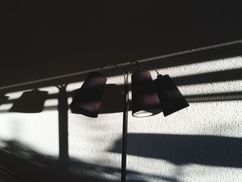 Close-up of clothes hanging on wall