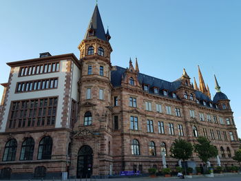 Low angle view of old building against sky