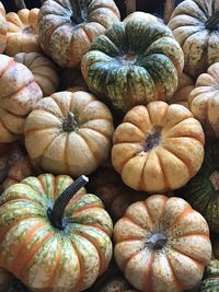 Full frame shot of pumpkins at market