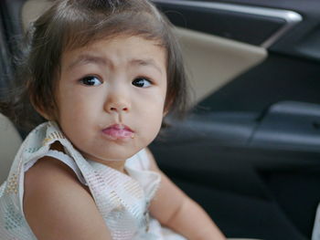 Close-up portrait of cute girl