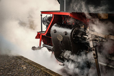 Blurred motion of smoke from train