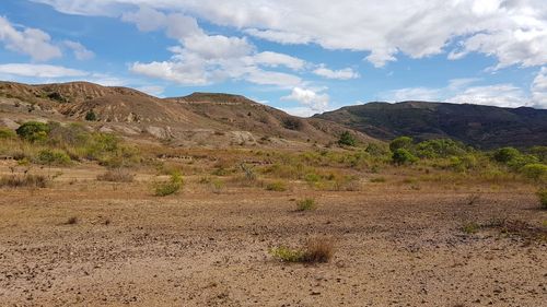 Scenic view of mountains against sky