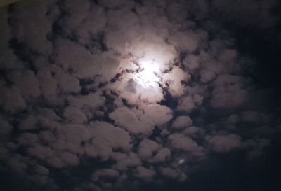 Low angle view of moon in sky