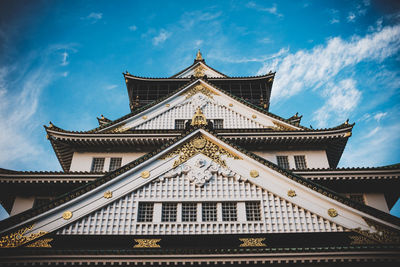 Low angle view of temple building against sky