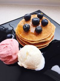 Close-up of ice cream on table