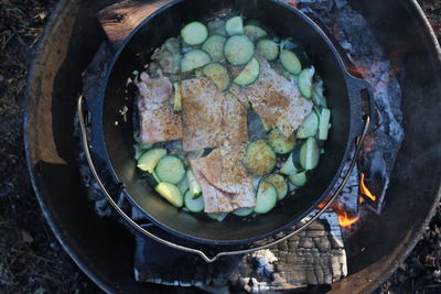 Salmon in dutch oven 