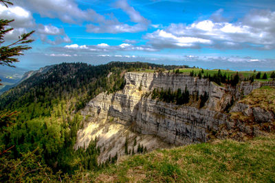 View of landscape against cloudy sky