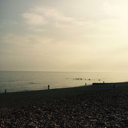 Scenic view of sea at sunset