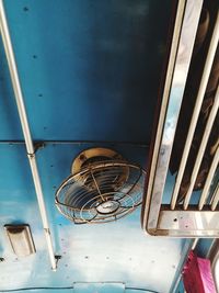 Low angle view of ceiling in abandoned building