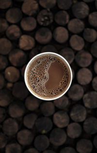 High angle view of coffee