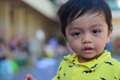 Close-up portrait of cute boy