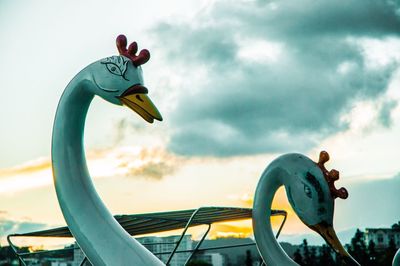 Close-up of a bird sculpture