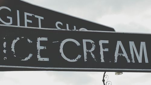 Low angle view of information sign