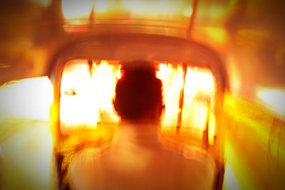 View of illuminated lights at night