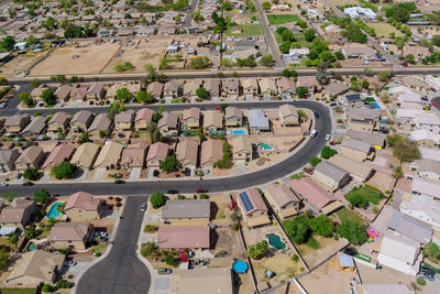 High angle view of building