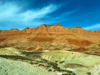 Scenic view of rocky mountains against sky