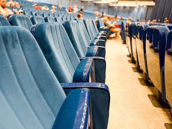 High angle view of chairs