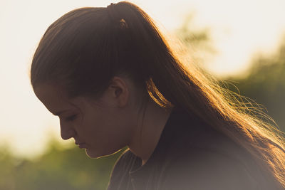 Close-up of young woman