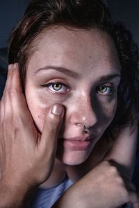 Close-up portrait of young woman