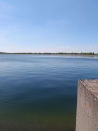 Scenic view of sea against blue sky