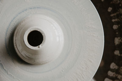 High angle view of tire