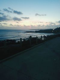 Scenic view of sea against sky at sunset