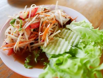 Close-up of meal served in plate