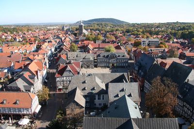 High angle shot of townscape