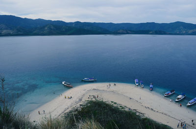 High angle view of beach against sky