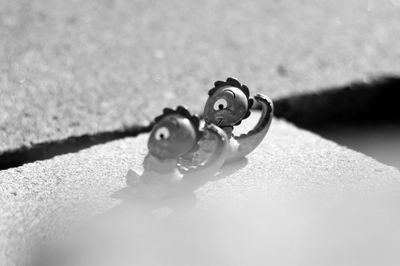 High angle view of wedding rings on table