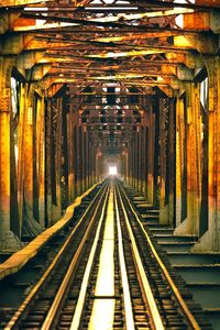 Long bien railway bridge in ha noi, vietnam