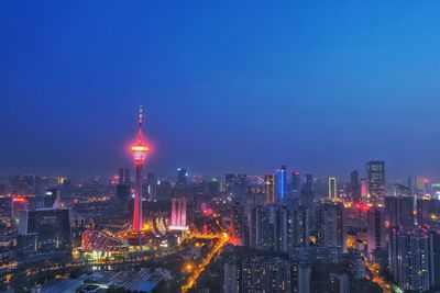 View of illuminated cityscape at night