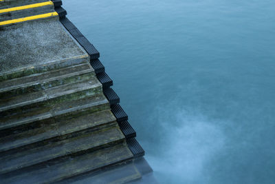 High angle view of pier over sea