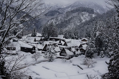 Scenic view of snow covered field