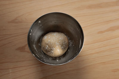 High angle view of coffee on table