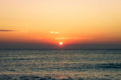 Scenic view of sea at sunset