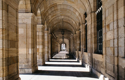 Empty corridor of historic building