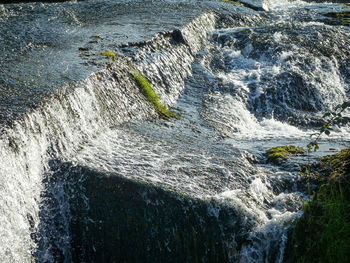 High angle view of wave in water