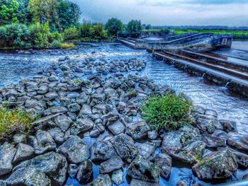 Scenic view of river against sky