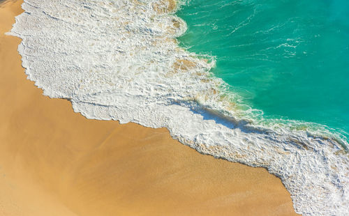 High angle view of rock on beach