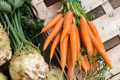 Carrots at a farmers market