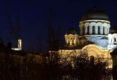 View of historic building against sky at night