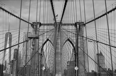 Low angle view of suspension bridge