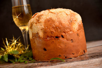 Close-up of bread on table