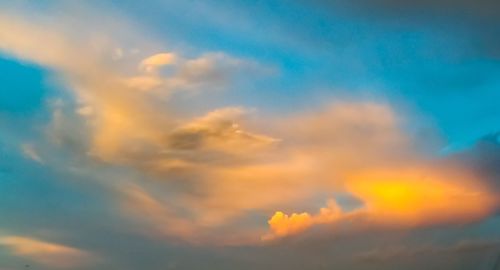 Low angle view of sky at sunset