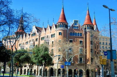 Low angle view of buildings against sky