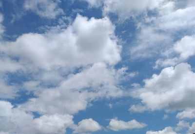 Low angle view of clouds in blue sky