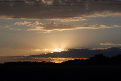 Scenic view of landscape against sky at sunset